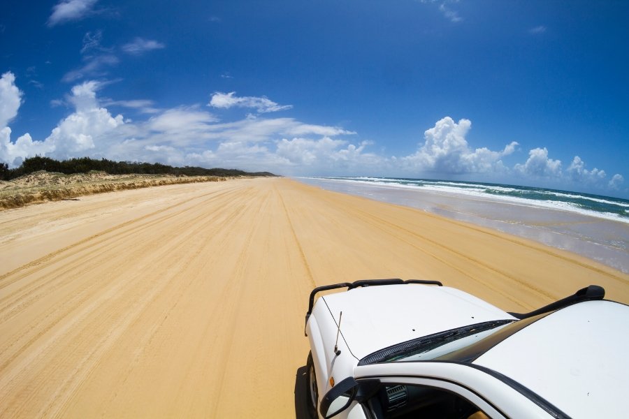 driving on beach Fraser Island