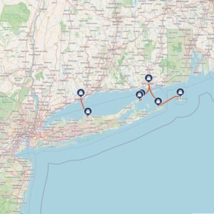 Ferry to Long Island map with all crossings