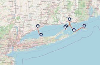 Ferry to Long Island map with all crossings